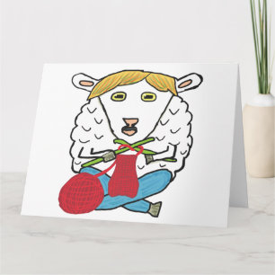 Funny Knitting Sheep Karte