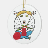 Funny Knitting Sheep Keramik Ornament (Links)