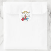 Funny Knitting Sheep Runder Aufkleber (Tasche)