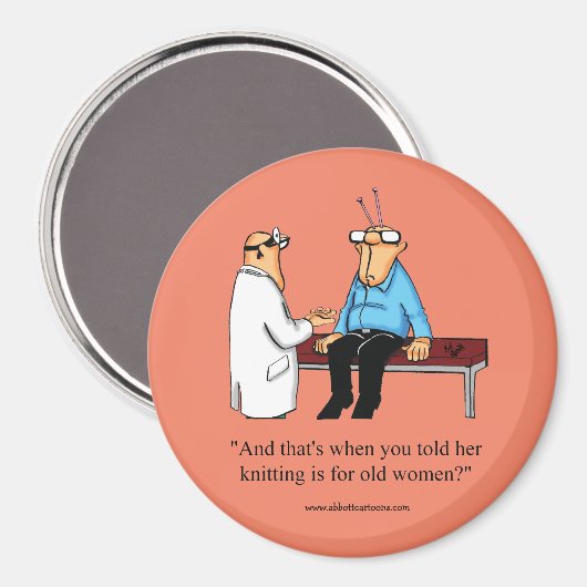 Funny Knitting Spaß Magnet (Vorderseite/Rückseite)