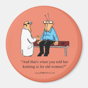 Funny Knitting Spaß Magnet