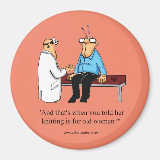 Funny Knitting Spaß Magnet (Vorne)