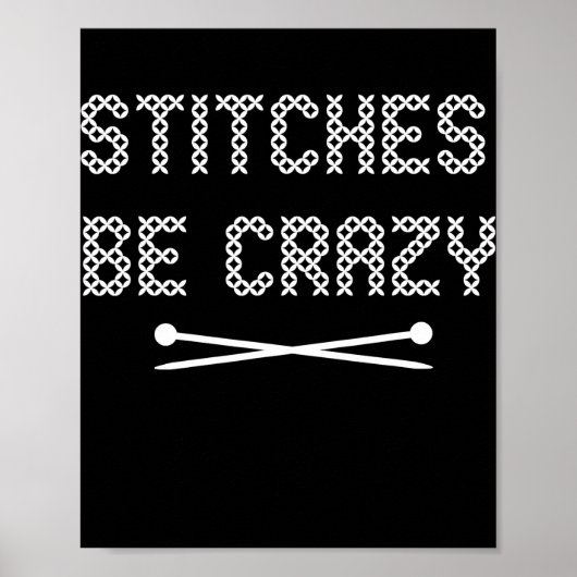 Funny Knitting Stitches Design Poster (Vorne)