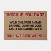 Funny Knock, wenn du es wagst Fußmatte (Vorderseite)
