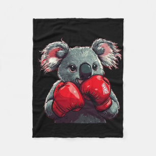 Funny Koala Bär im Ring mit Boxhandschuhen Co Fleecedecke