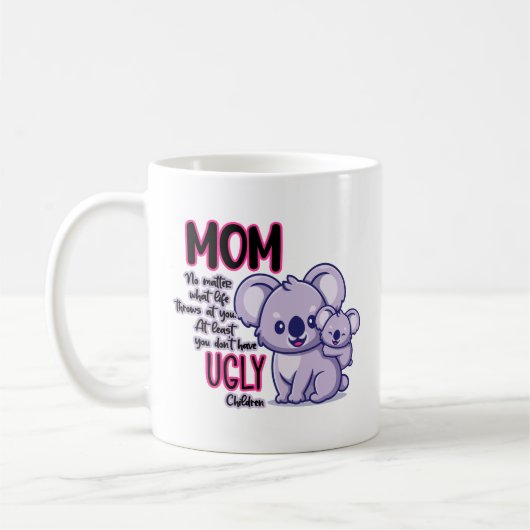 Funny Koala Bären Mama egal was das Leben ausstrah Kaffeetasse (Links)