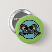 FUNNY KOALA BEAR ROUND PIN BACK BUTTON (Vorne & Hinten)