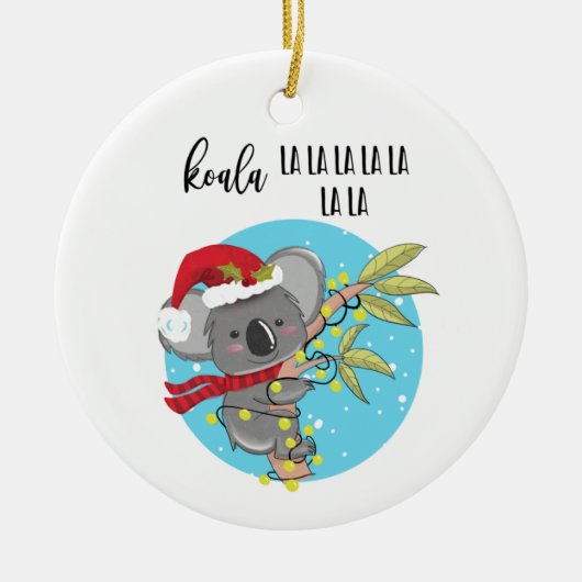 Funny Koala Christmas card fa la Australia Keramik Ornament (Vorne)