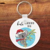 Funny Koala Christmas card fa la Australia Schlüsselanhänger (Vorderseite)