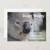 Funny Koala koalifications meme Postkarte (Vorne/Hinten)