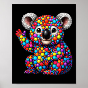 Funny Koala Lovers Polka Dots Happy Dot Day Girls Poster