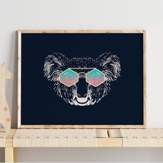 Funny Koala | Mit Sonnenbrille Mauer drucken Poster