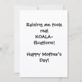 Funny Koala Mother’s Day Feiertagskarte (Rückseite)