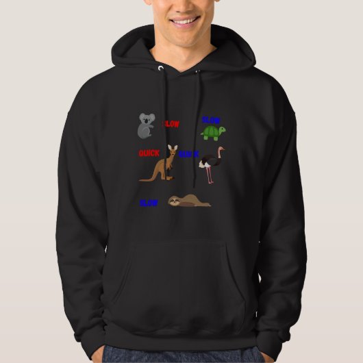 Funny Koala Tortoise Kangaroo Ostrich Sloth Hoodie (Vorderseite)