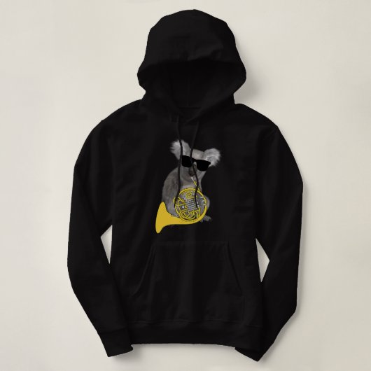 Funny Koala trägt Sonnenbrillen und spielt Französ Hoodie (Design vorne)