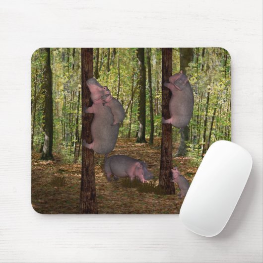 Funny Koala-Wannabe Hippos Mousepad (Mit Mouse)