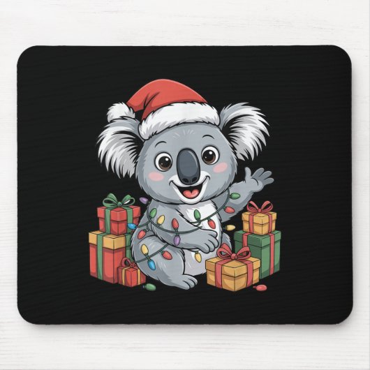 Funny Koala Weihnachtsmannmütze Animals liebt Ugly Mousepad (Vorne)