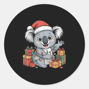 Funny Koala Weihnachtsmannmütze Animals liebt Ugly Runder Aufkleber