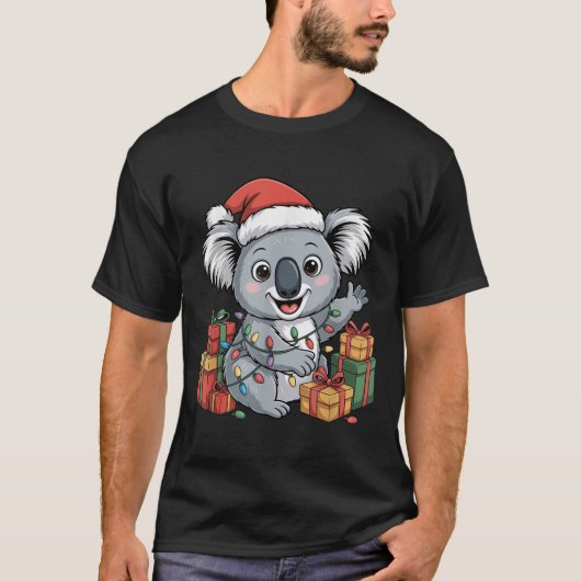 Funny Koala Weihnachtsmannmütze Animals liebt Ugly T-Shirt (Vorderseite)