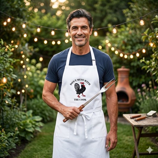 Funny Koch Cook Rooster Cartoon Schürze