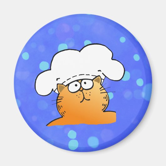 Funny Koch | Funny Cartoon Kitty Koch Magnet (Vorne)