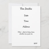 Funny Koch Hund GRILLEN Einladung (Rückseite)