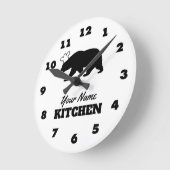 Funny Koch Küchenuhr mit individuelle Name Runde Wanduhr (Winkel)