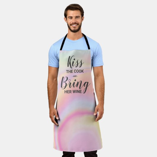 Funny Koch zitieren Regenbogen pastellfarben Marmo Schürze (Getragen)