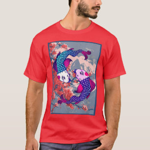 Funny Koi Fish Cherry Blossom Blume Samurai Fuji T-Shirt