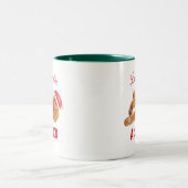 Funny Kokett Gingerbread Mann Weihnachts-Tasse Zweifarbige Tasse (Mittel)
