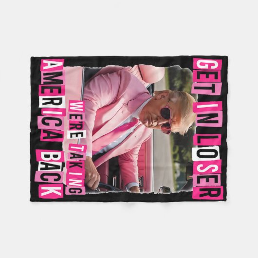 Funny komm in Loser, wir bringen Amerika zurück Fleecedecke (Vorderseite (Horizontal))