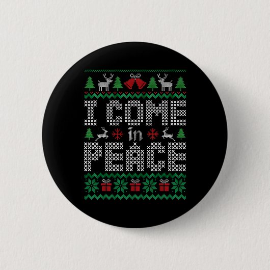 Funny komme ich in Peace Couple Matching Ugly Chri Button (Vorderseite)
