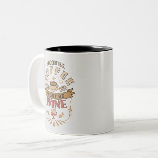 Funny könnte sein Kaffee könnte Wein sein Zweifarbige Tasse (Vorderseite Links)