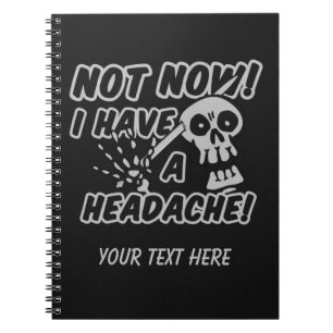 Funny Kopfschmerz Skull-Notebooks Notizblock
