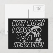 Funny Kopfschmerzen Skull Postkarten (Vorne/Hinten)