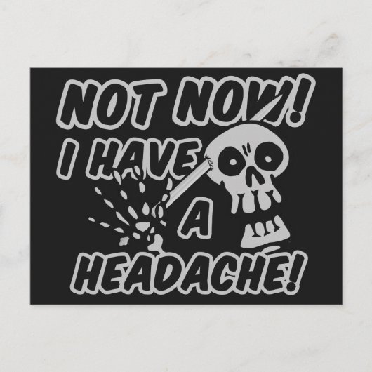 Funny Kopfschmerzen Skull Postkarten (Vorderseite)