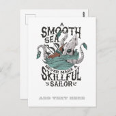 Funny Kraken Sailor Seaman Navy Octopus Monster Postkarte (Vorne/Hinten)
