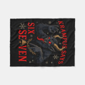Funny Krampus Says Six Seven 6 7 Meme Christmas Xm Fleecedecke (Vorderseite (Horizontal))