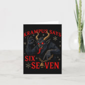 Funny Krampus Says Six Seven 6 7 Meme Christmas Xm Karte (Vorderseite)