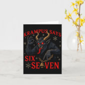 Funny Krampus Says Six Seven 6 7 Meme Christmas Xm Karte (Gelbe Blume)