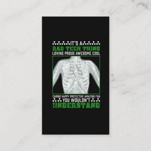 Funny Krass Tech Joke Röntgen Radiologic Spaß Visitenkarte (Vorderseite)