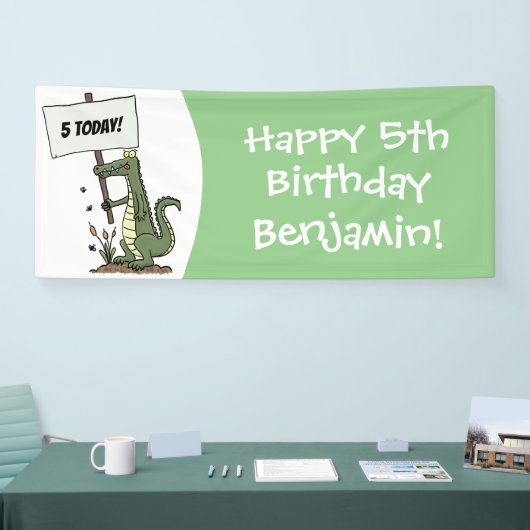 Funny Krocodil-Alarm mit Schild Cartoon (Messe)