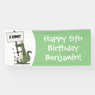 Funny Krocodil-Alarm mit Schild Cartoon