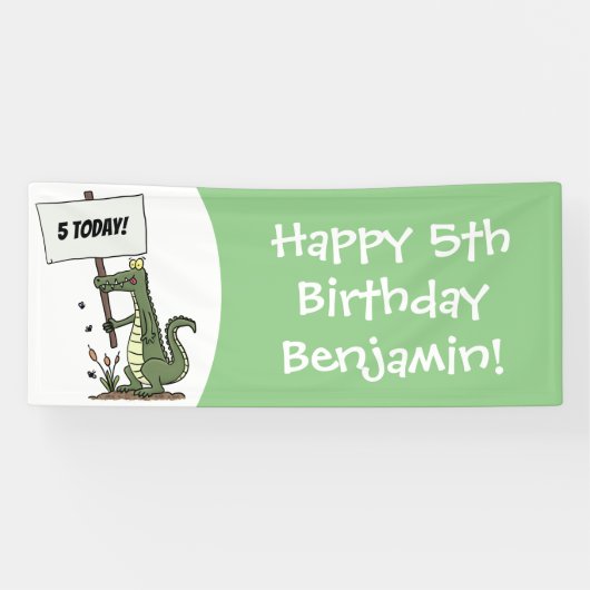 Funny Krocodil-Alarm mit Schild Cartoon (Horizontal)