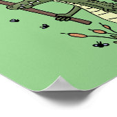 Funny Krocodil-Alarm mit Schild Cartoon (Ecke)