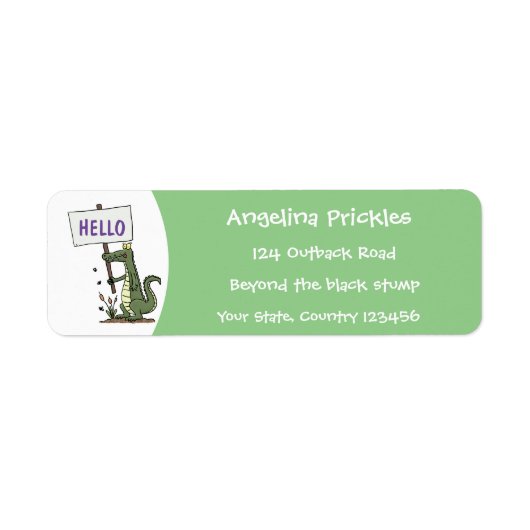 Funny Krocodil-Alarm mit Schild Cartoon (Vorne)