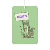 Funny Krocodil-Alarm mit Schild Cartoon Autolufterfrischer (Vorderseite)