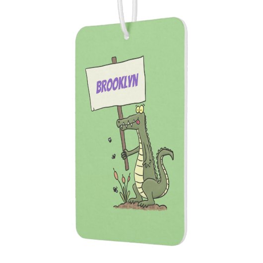 Funny Krocodil-Alarm mit Schild Cartoon Autolufterfrischer (Links)