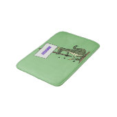 Funny Krocodil-Alarm mit Schild Cartoon Badematte (Schrägansicht)