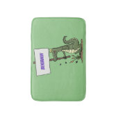Funny Krocodil-Alarm mit Schild Cartoon Badematte (Vorderseite Vertikal)